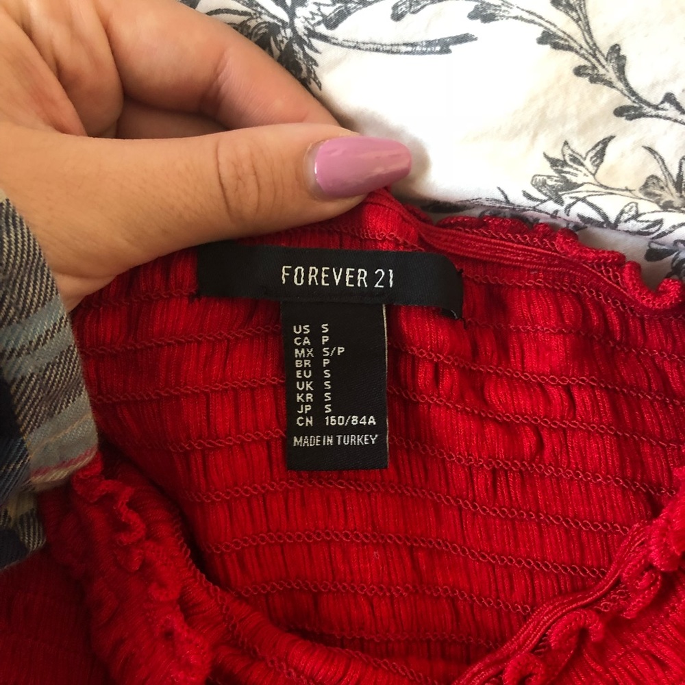 Red Forever 21 Crop Top - Picture 3 of 3